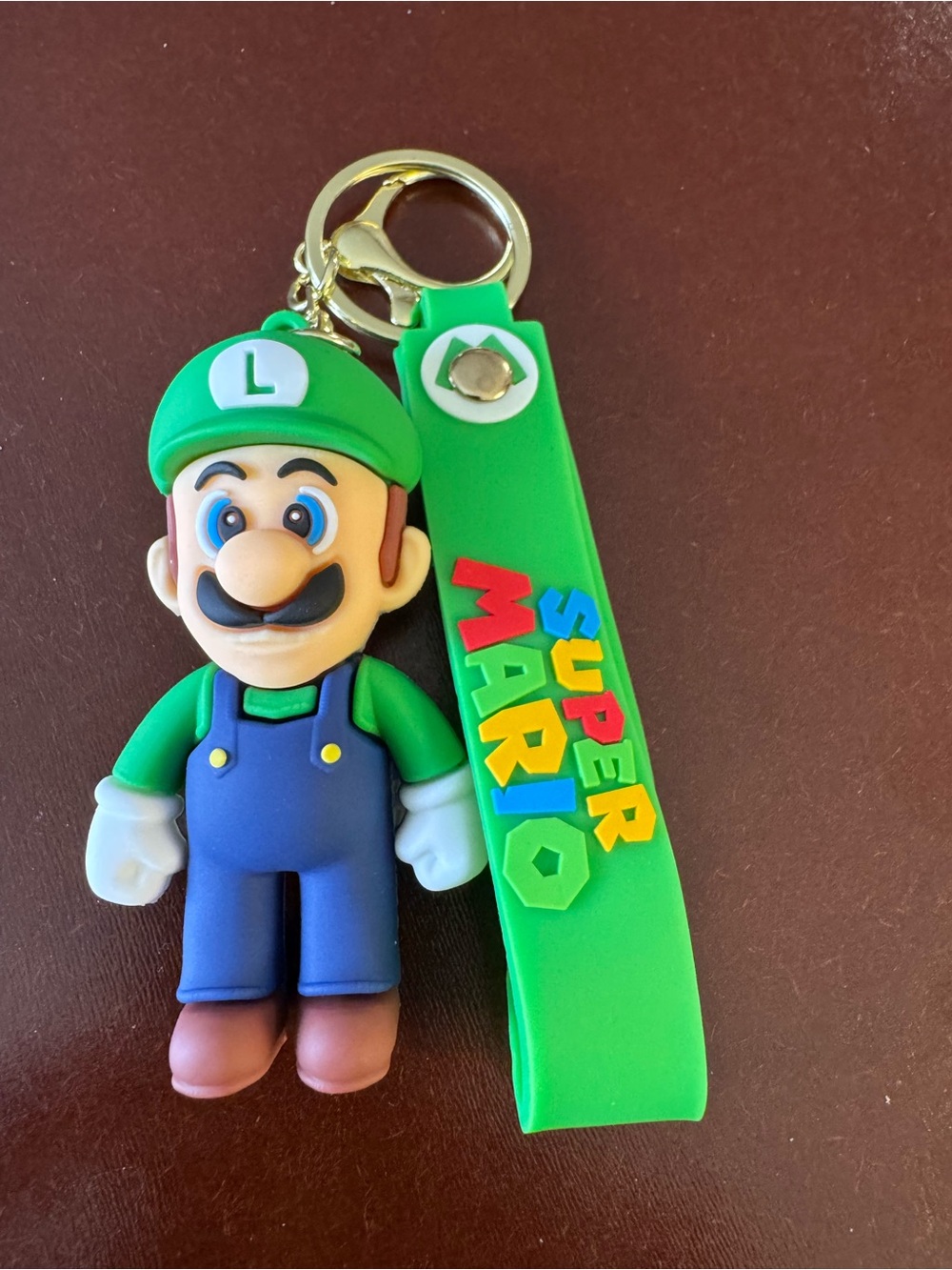 Super Mario Luigi Green Rubber Keychain Charm